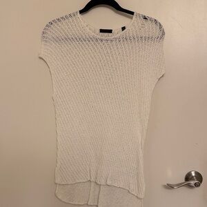 White Knit Short Sleeve ATM Top